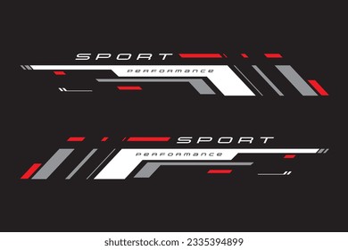 Wrap Design For Car vectors. Sports stripes, car stickers black color. Racing decals for tuning