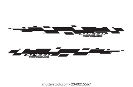 Wrap Design For Car vectors. Sports stripes, car stickers black color. Racing decals for tuning.