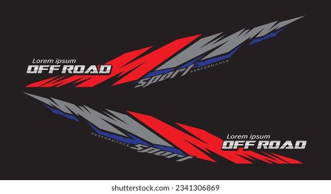 Wrap Design For Car vectors. Sports stripes, car stickers black color. Racing decals for tuning.