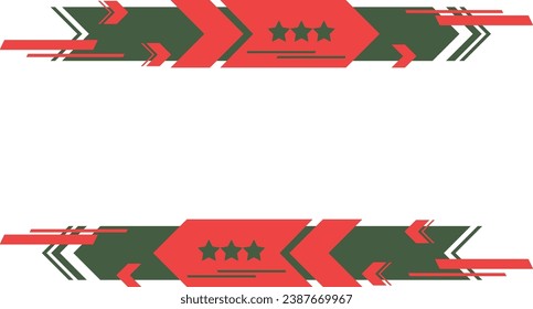 Wrap Design For Car vectors. Sports stripes, car stickers red and Mossy green color. Racing decals for tuning