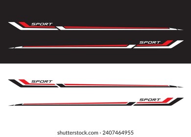 Wrap Design For Car vectors. Sports stripes, car stickers black color. Racing decals for tuning
