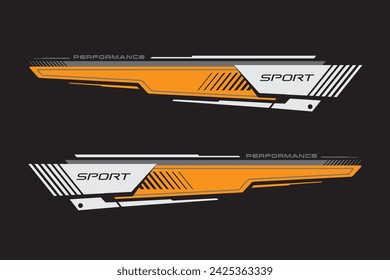 Wrap Design For Car vectors. Sports stripes, car stickers black color. Racing decals for tuning.