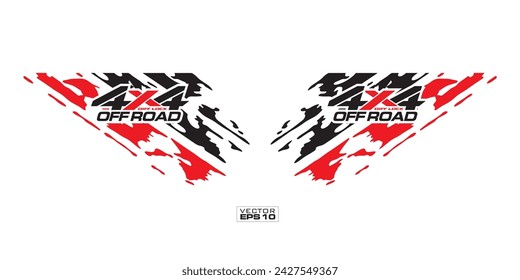 Wrap Design For Car vectors. Sports stripes, car stickers black color. Racing decals for tuning.