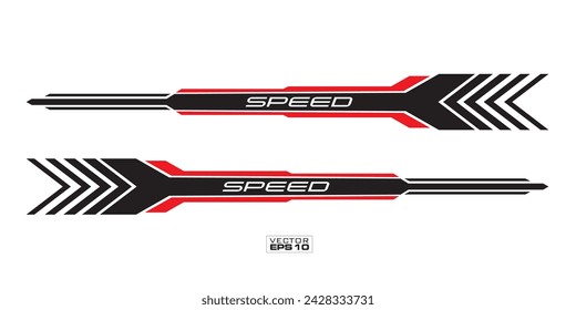Wrap Design For Car vectors. Sports stripes, car stickers black color. Racing decals for tuning.
