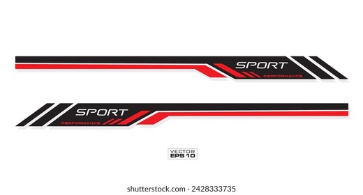 Wrap Design For Car vectors. Sports stripes, car stickers black color. Racing decals for tuning.