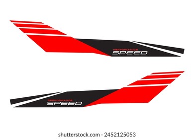 Wrap Design For Car vectors. Sports stripes, car stickers black color. Racing decals for tuning