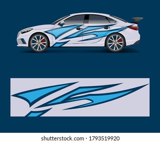 wrap design for custom sport car. Sport racing car wrap decal and sticker design.