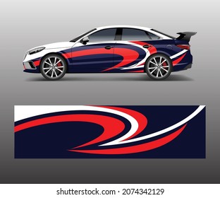 wrap design for custom sport car. Sport racing car wrap decal and sticker design.