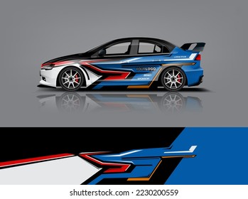 Wrap Design modern eye catching ready use. place your logo. Printable eps files dekal