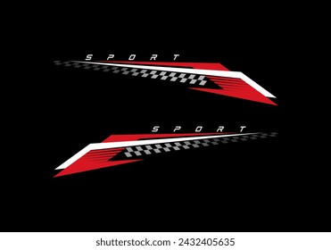 Wrap Design vectors. Sports stripes, car stickers. Racing decals for tuning