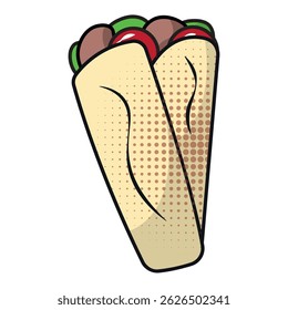 Wrap duo pop art style. Vector illustration