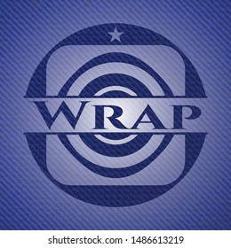 Wrap emblem with denim texture. Vector Illustration. Detailed.