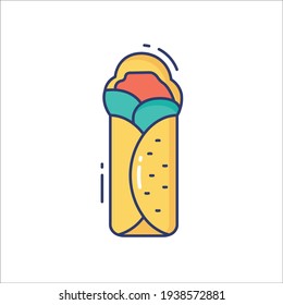 Wrap Flat Icon Isolated On White Background