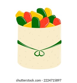 Wrap Fresh Vegetables Vegetarian Food Icon