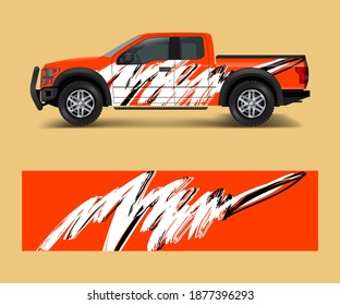 wrap graphic design vector for off road truck. Abstract sporty and adventure racing background. Full vector eps 10