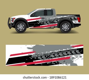 wrap graphic design vector for off road truck. Abstract sporty and adventure racing background. Full vector eps 10