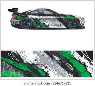 Wrap green sports car design