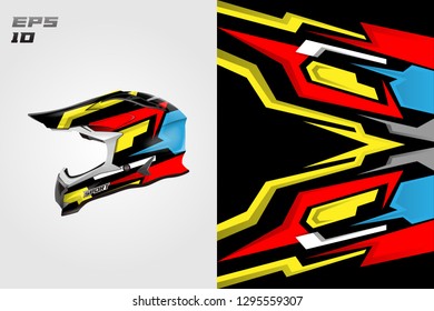 Wrap helmet designs vector . Livery helmet designs . Supermoto, Downhill, Motocross, Motorcycle.