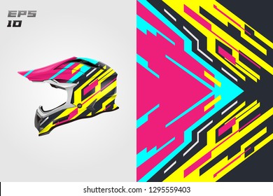 Wrap helmet designs vector . Livery helmet designs . Supermoto, Downhill, Motocross, Motorcycle.