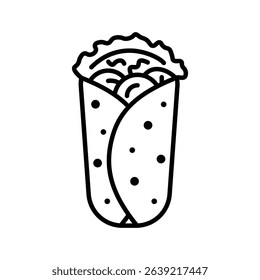 Wrap icon with line style, editable stroke design