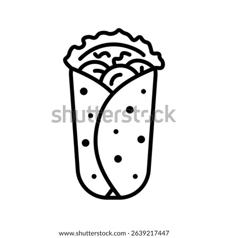 Wrap icon with line style, editable stroke design