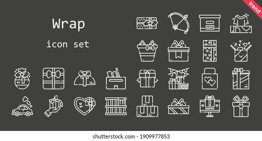 wrap icon set. line icon style. wrap related icons such as gift, wedding gift, box, bow, gifts, vehicle