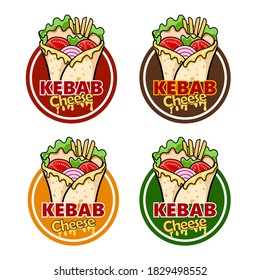 envolver queso kebab e ingredientes para kebab, ilustración vectorial