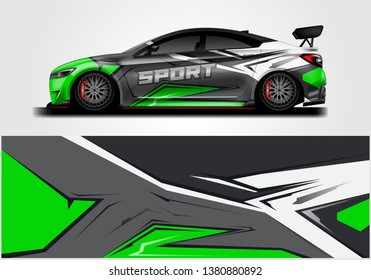 Wrap livery decal car vector , supercar, rally, drift . Graphic abstract stripe racing background . Eps 10