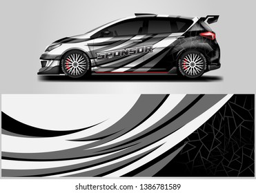 Wrap livery decal car vector , supercar, rally, drift . Graphic abstract stripe racing background . Eps 10 