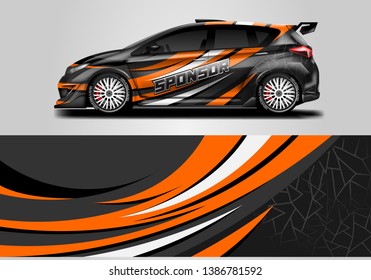 Wrap livery decal car vector , supercar, rally, drift . Graphic abstract stripe racing background . Eps 10 