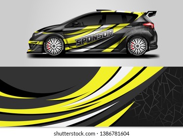 Wrap livery decal car vector , supercar, rally, drift . Graphic abstract stripe racing background . Eps 10 