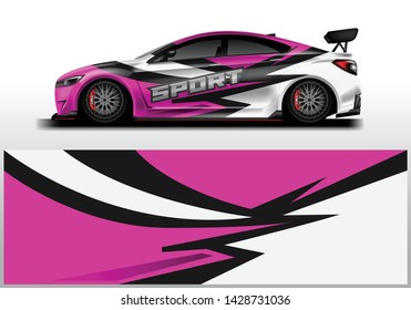 Wrap livery decal car vector , supercar, rally, drift . Graphic abstract stripe racing background . Eps 10