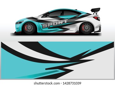 Wrap livery decal car vector , supercar, rally, drift . Graphic abstract stripe racing background . Eps 10