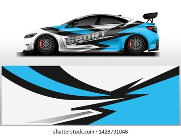 Wrap livery decal car vector , supercar, rally, drift . Graphic abstract stripe racing background . Eps 10