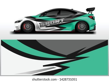 Wrap livery decal car vector , supercar, rally, drift . Graphic abstract stripe racing background . Eps 10
