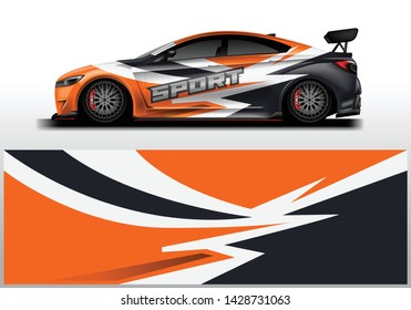 Wrap livery decal car vector , supercar, rally, drift . Graphic abstract stripe racing background . Eps 10
