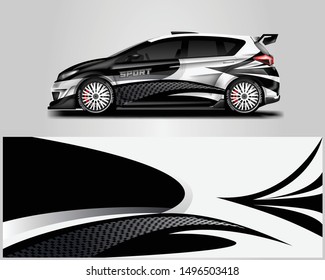 Wrap livery decal car vector , supercar, rally, drift . Graphic abstract stripe racing background . Eps 10