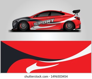 Wrap livery decal car vector , supercar, rally, drift . Graphic abstract stripe racing background . Eps 10