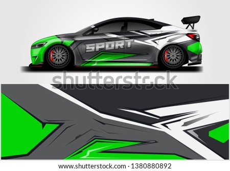 Wrap livery decal car vector , supercar, rally, drift . Graphic abstract stripe racing background . Eps 10