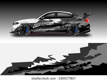 Wrap Mobil rally designs vector Graphic abstract background 
