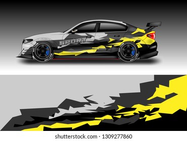 Wrap Mobil rally designs vector Graphic abstract background 