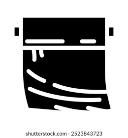 Verpackung Plastikverpackung Glyphe Symbol Vektor. Plastikverpackungsschild einwickeln. einzelne Symbolgrafik