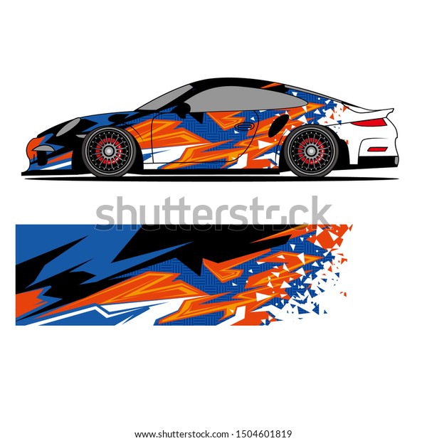 \
Wrap race car. Grunge abstract strips\
for racing car wraps, stickers and stickers.\
vector