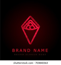 Wrap red chromium metallic logo