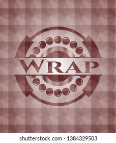 Wrap red seamless geometric emblem.