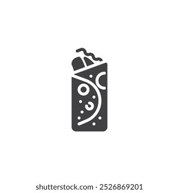 Envuelva el sándwich con el icono del Vector de rellenos. cartel plano lleno para el concepto móvil y el Diseño web. Envuelva el icono de glifo de sándwich. Símbolo de comida rápida saludable, ilustración de logotipo. Gráficos de Vector