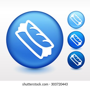 Wrap Sandwich on Blue Round Button