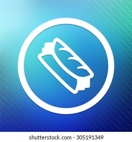 Wrap Sandwich on Blue Round Button