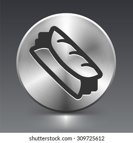 Wrap Sandwich on Silver Round Button