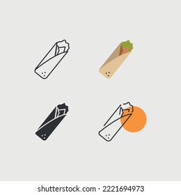 Wrap Sandwich Vector Icon Fast Food